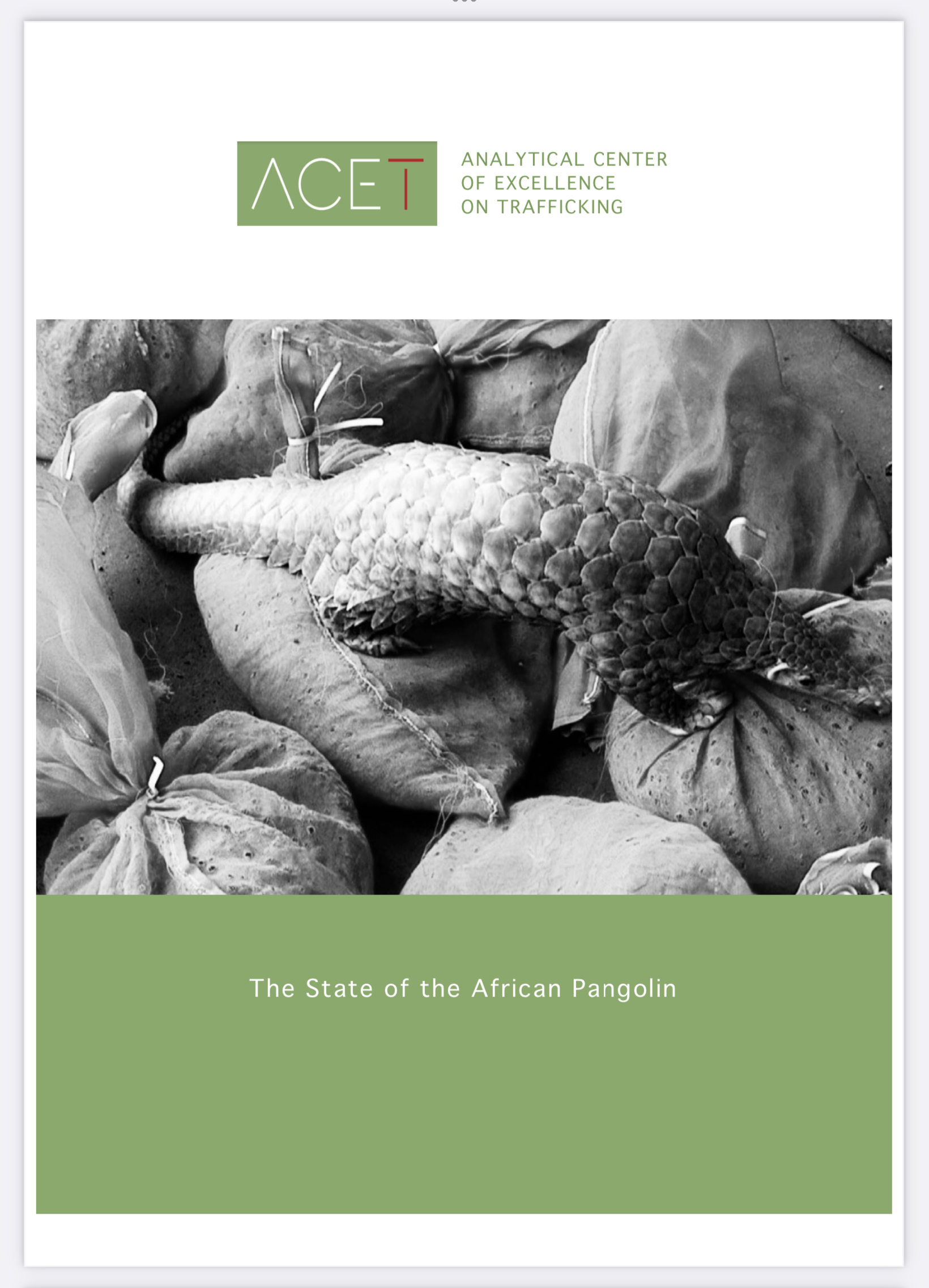ACET State of the African Pangolin cover image