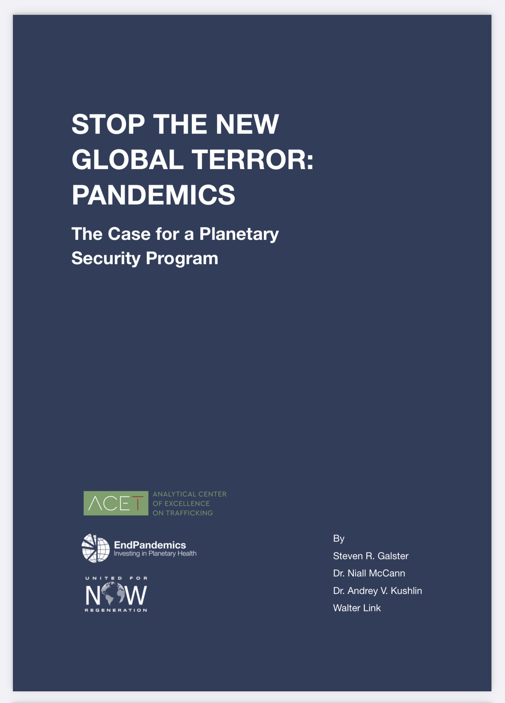 Stop the New Global Terror Pandemics cover image